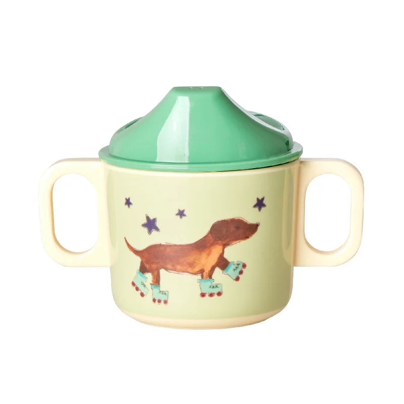 large ceramic coffee cups for home-Rice DK Melamine 2 Handle Baby Cup with Animal Print - Green