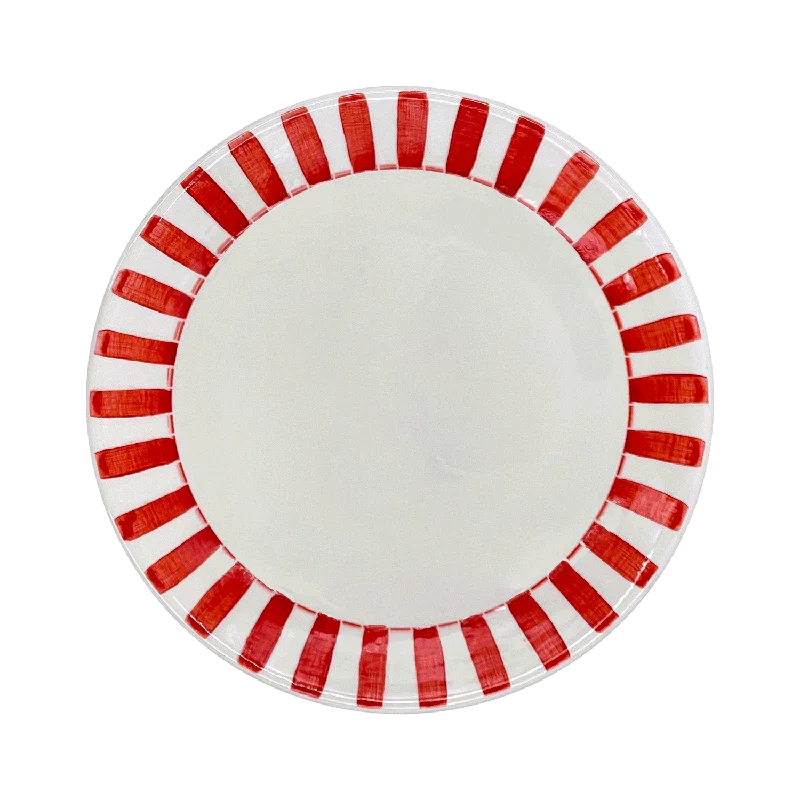 fancy dinner plates for special dinners-Red Stripes Dinner Plate