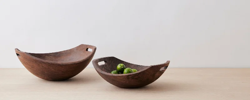 modern dinner plates with geometric patterns-harvest walnut wood bowls