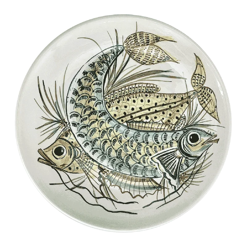 unbreakable dinnerware for kids-Yellow Aldo Fish Charger Plate