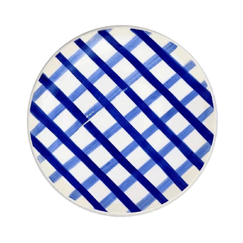 dinner plates with intricate floral designs-Blue Trellis Dinner Plate