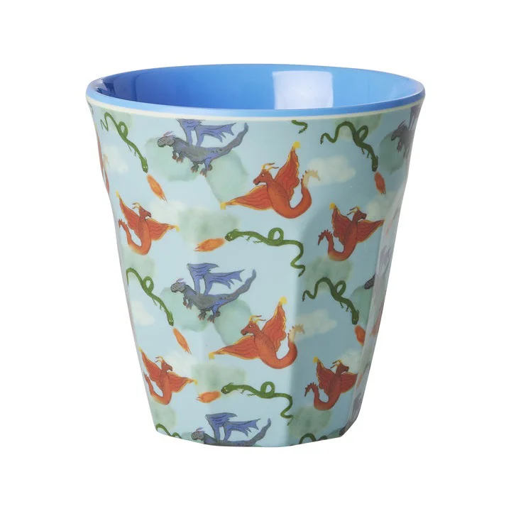 unique coffee mugs for family gatherings-Rice DK Melamine Cup with Dragon Print - Medium - 250 ml