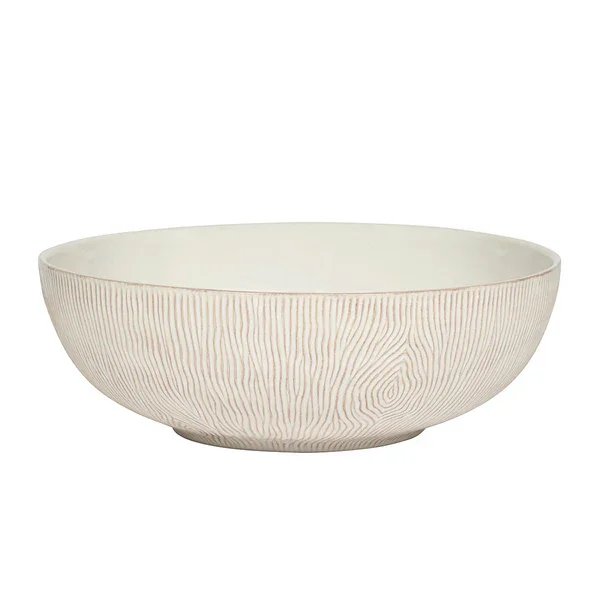 modern dinner plates with bold designs-Juliska Blenheim Oak 12" Serving Bowl  - Whitewash