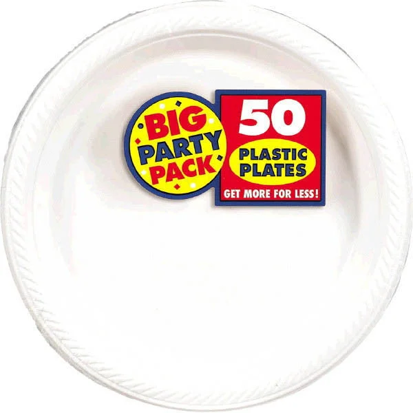 dinnerware with matching serving dishes-PLASTIC PLATES   WHITE 7"  50PCS/PKG