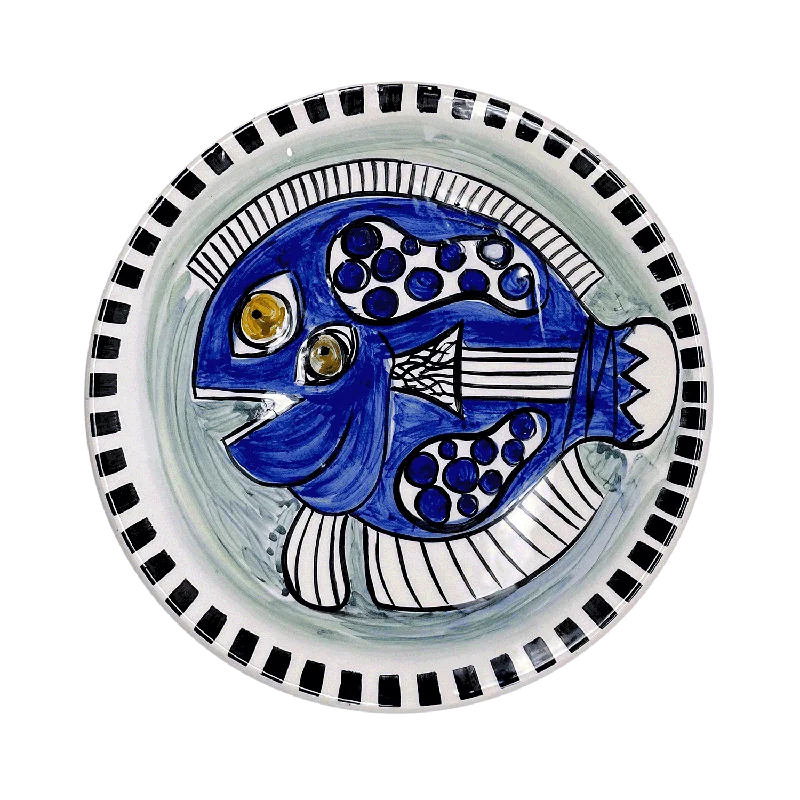 wedding dinnerware set for large parties-Blue Fish Gozo Dinner Plate