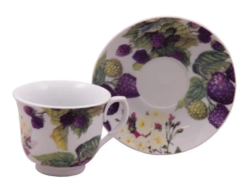 ceramic coffee mugs for special occasions-Purple Raspberry Discount Tea Cups and Saucers Case of 24 Cheap Priced for Events