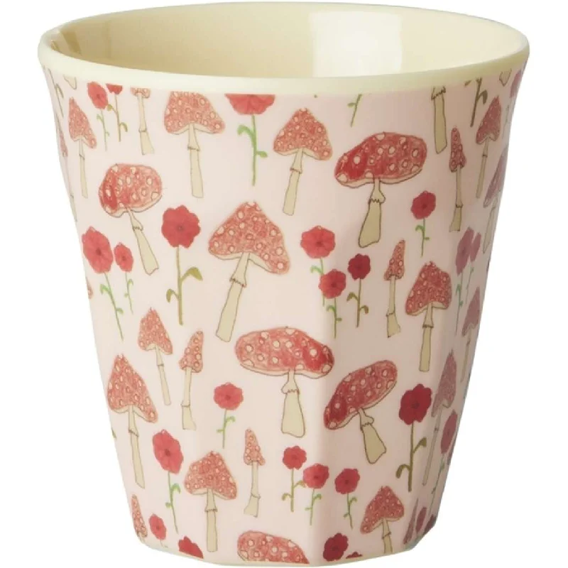 travel mugs for cold weather-Rice DK Melamine Kids Cup with Pink Happy Forest Print - Small - 160 ml