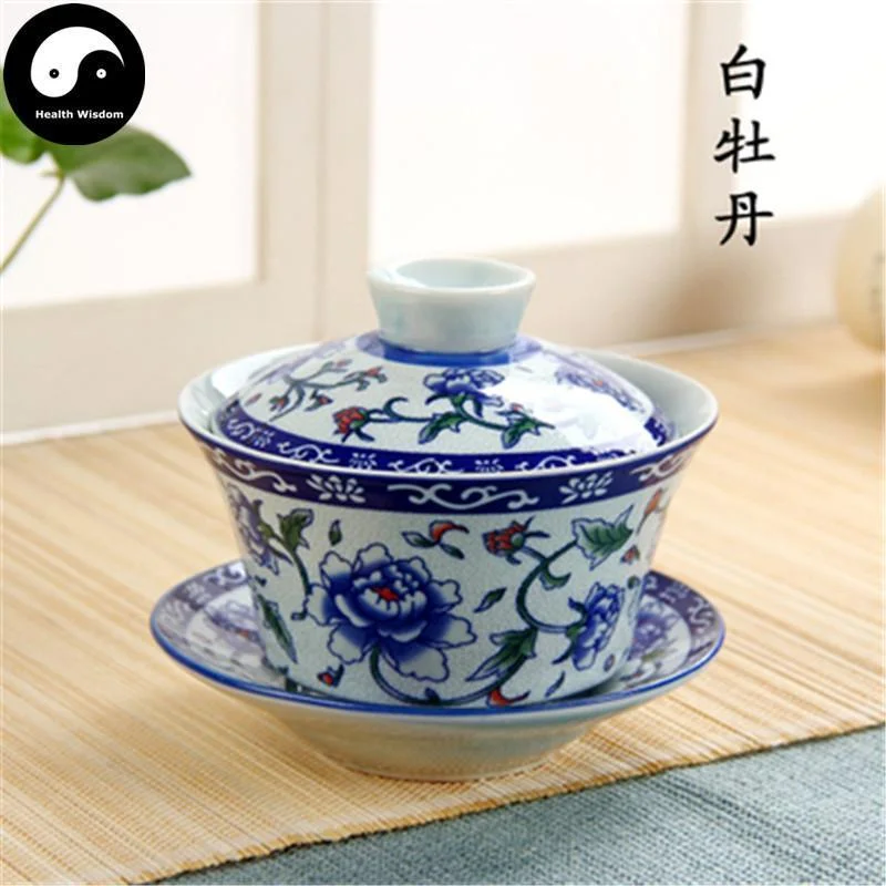 unique tea mugs for tea parties-Ceramic Gaiwan Tea Cup 180ml 盖碗