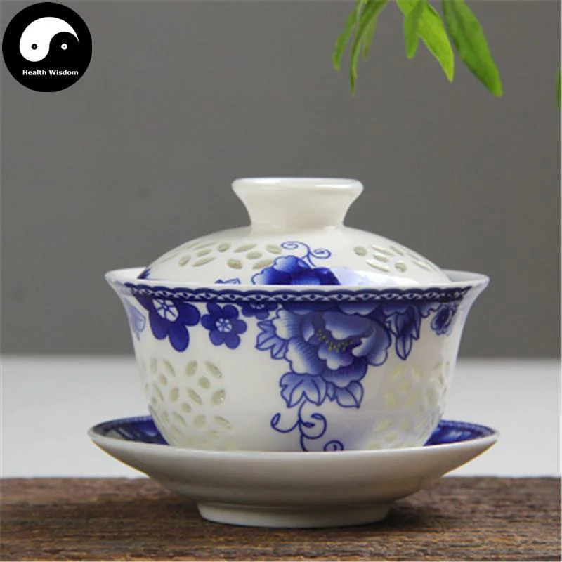 funny tea mugs for coworkers-Ceramic Gaiwan Tea Cup 150ml 盖碗 玲珑瓷