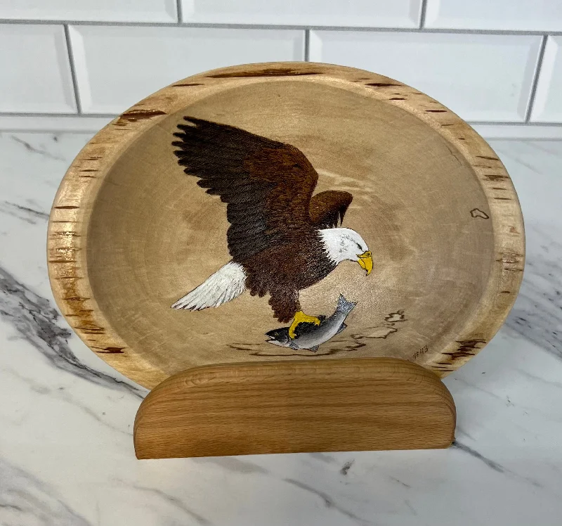 modern dinner plates with geometric patterns-Bald Eagle Art Bowl