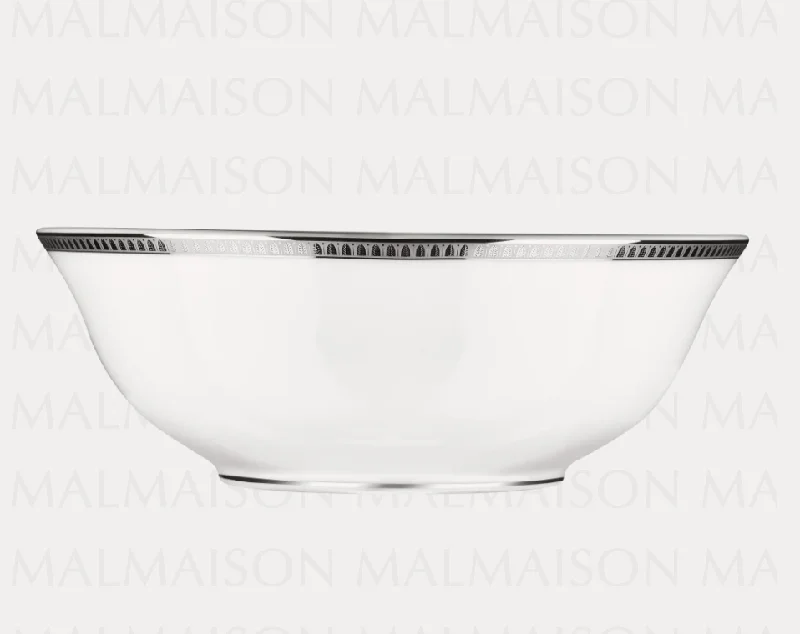 personalized dinner plates for gifts-Christofle Malmaison Dinnerware: Salad Serving Bowl, Porcelain Platinum-Finish