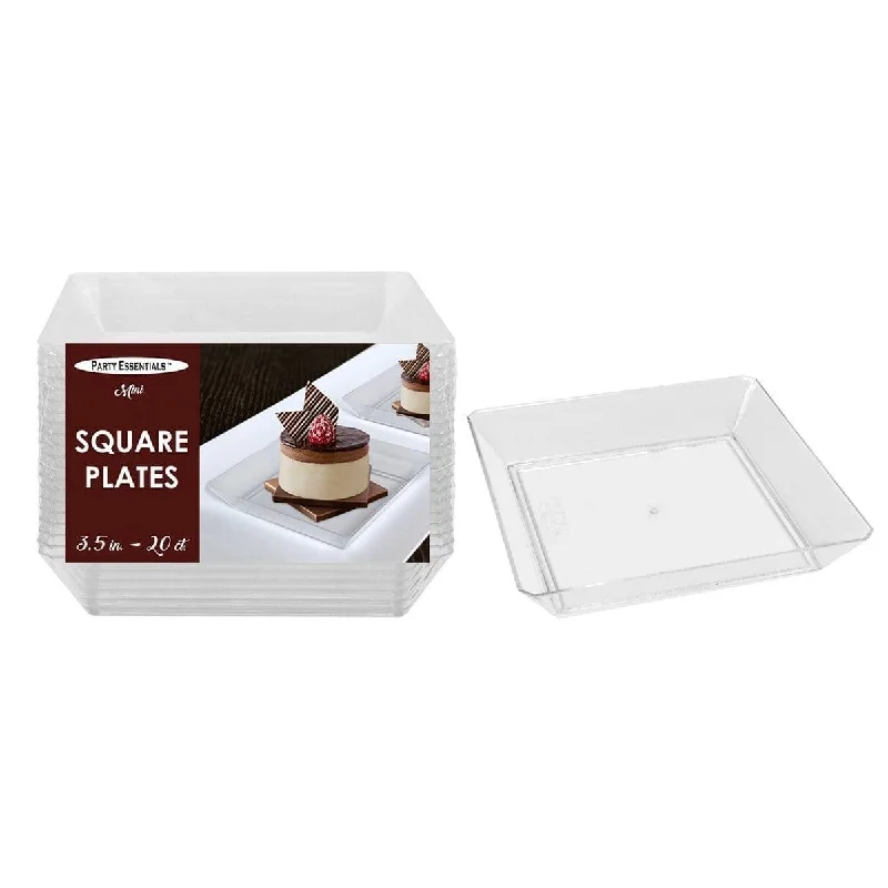 wedding dinnerware with matching cups-Square Dishes 3.5 in. 20 Count