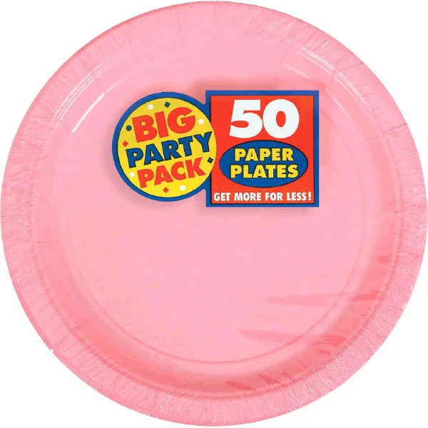 durable melamine dinner plates set-PAPER PLATE NEW PINK  6.75"  50PCS/PKG