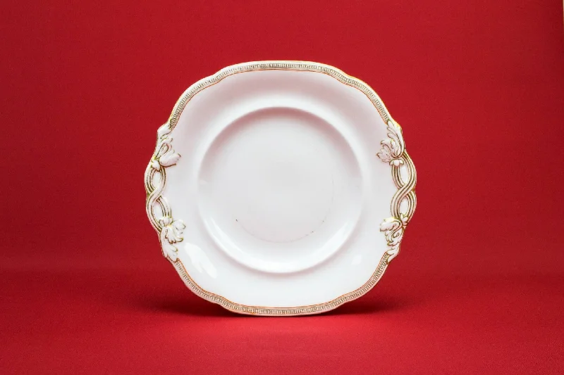 set of unique dinner plates for events-Gold and white serving plate