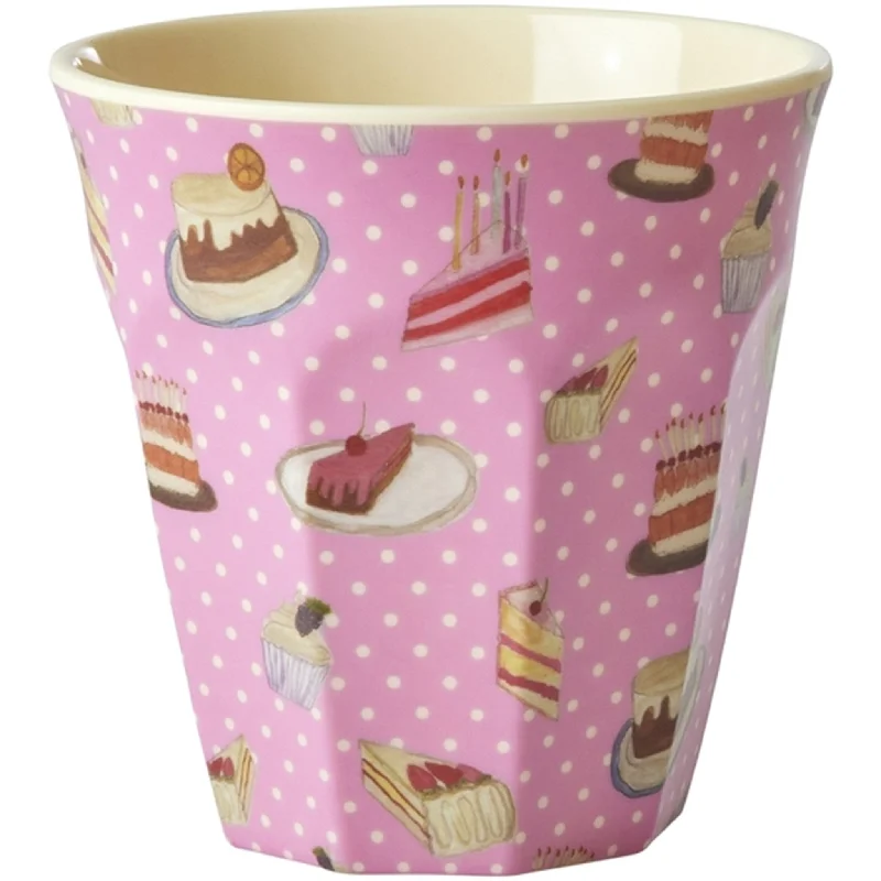 ceramic coffee mugs with custom logos-Rice DK Melamine Cup with Sweet Cake Print - Medium - 250ml