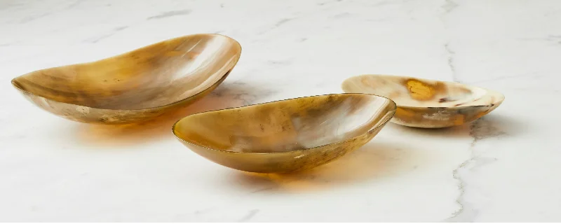 modern ceramic dinnerware set-light horn oval bowl