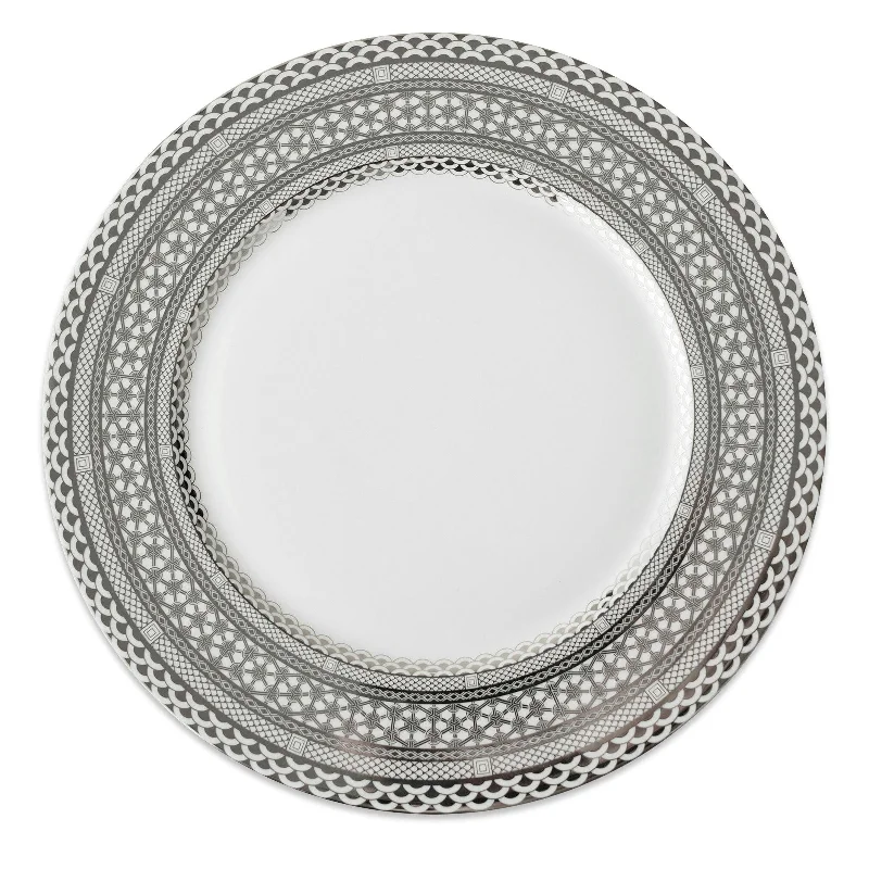 dinnerware for upscale gatherings-Hawthorne Ice Platinum Charger Plate