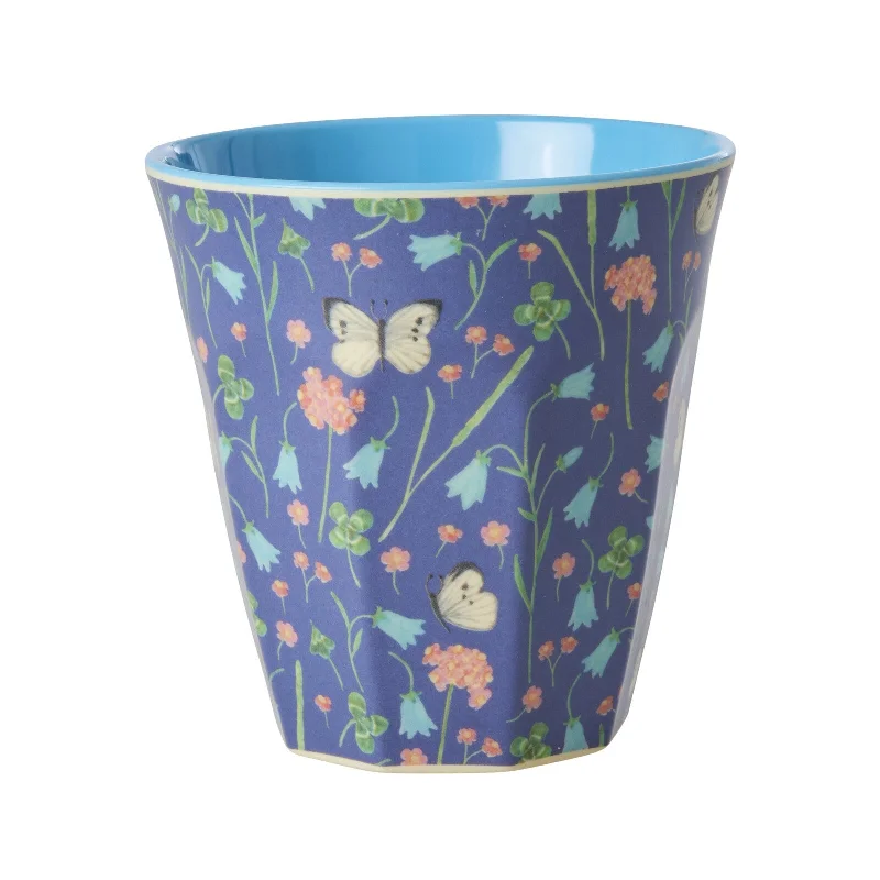 personalized coffee cups for your business-Rice DK Melamine Cup with Butterfly Field Print - Medium - 250ml