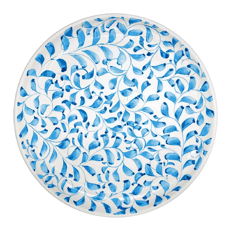 modern dinner plates for family use-Light Blue Scroll Charger Plate