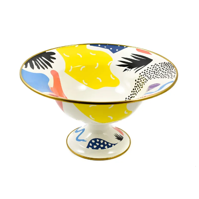 outdoor dinner plates for camping meals-Abstract Enamel Display Dish, 30cm