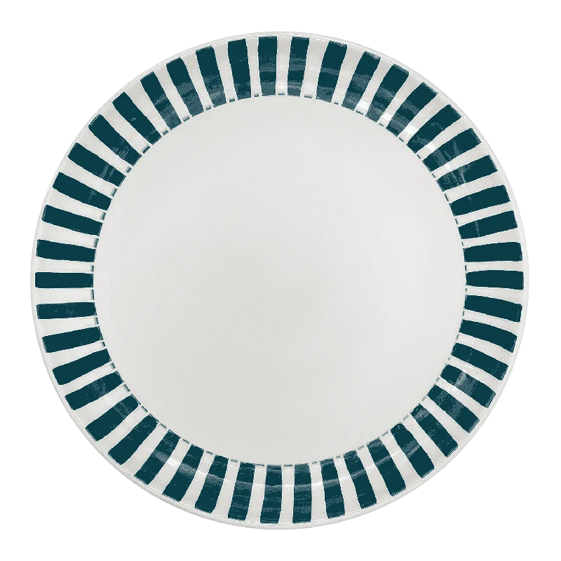 stylish disposable dinnerware for parties-Green Stripes Charger Plate