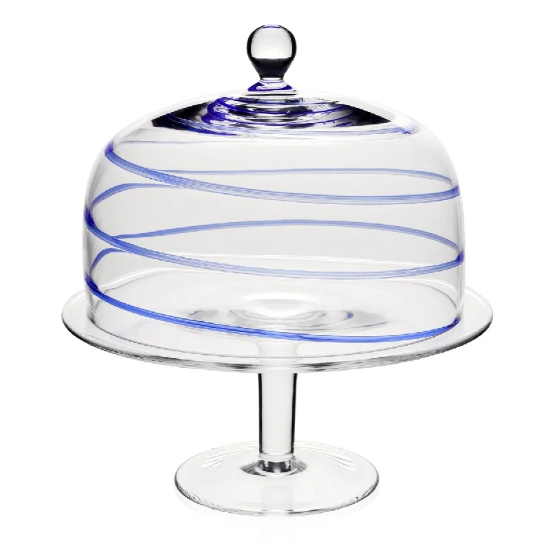 dinnerware set for stylish dinner parties-William Yeoward Studio Bella Blue Dome And Cakestand