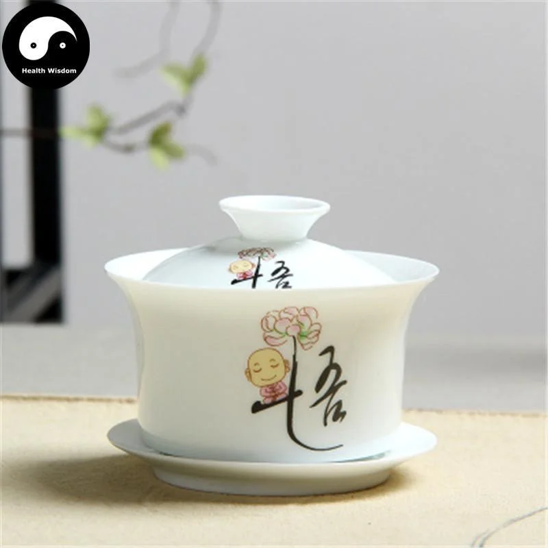 unique ceramic mugs for the office-Ceramic Gaiwan Tea Cup 170ml 盖碗 白瓷 悟