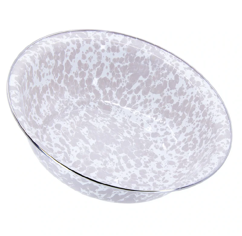 modern dinnerware with minimalist style-Golden Rabbit Taupe Swirl Serving Bowl