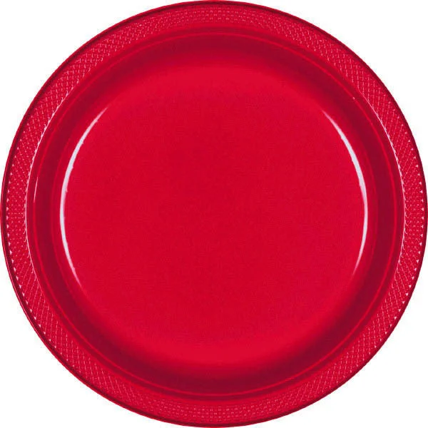 dinnerware set for home celebrations-PLATE - APPLE RED 9"    PLASTIC   20 CT/PKG