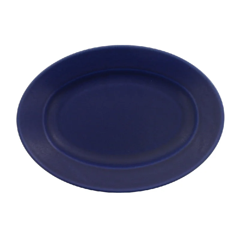 luxury dinnerware for fine dining occasions-Estmarc 10.2" Navy Blue Oval Dinner Plate