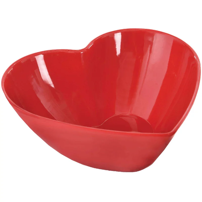 dinnerware set with matching serving platters-Red Heart Shaped Bowl, 7 Inches, 1 Count