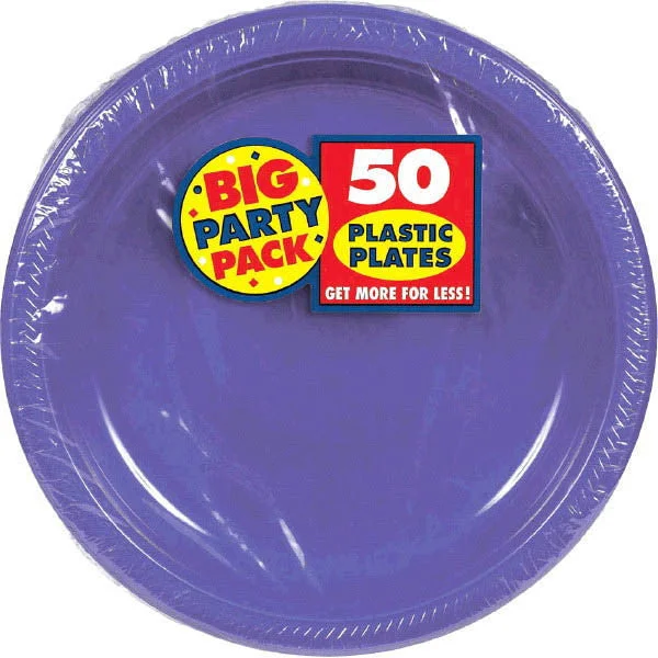 eco-friendly dinnerware for intimate dinners-PLASTIC PLATES NEW PURPLE 7"   50PCS/PKG