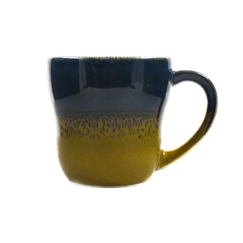 casual dinnerware for family gatherings-Okita Mug, Blue and Yellow