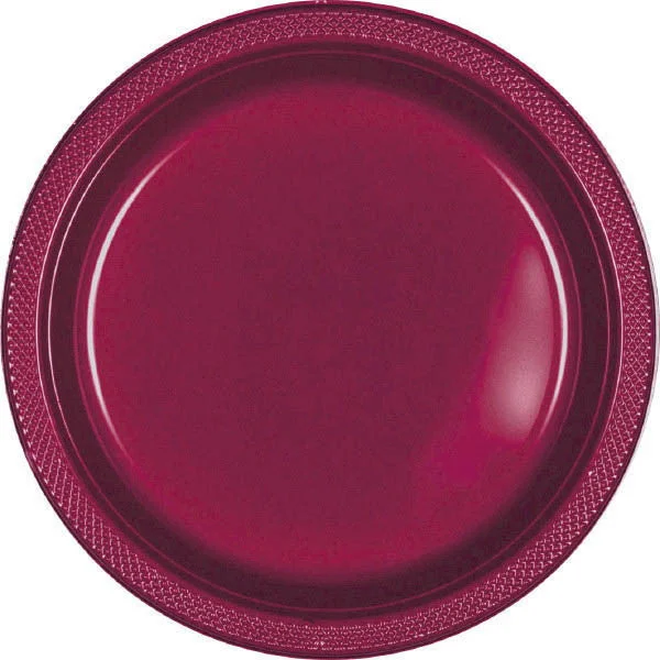 eco-friendly dinner plates for barbecues-PLASTIC PLATES - BERRY   7"   20 COUNT