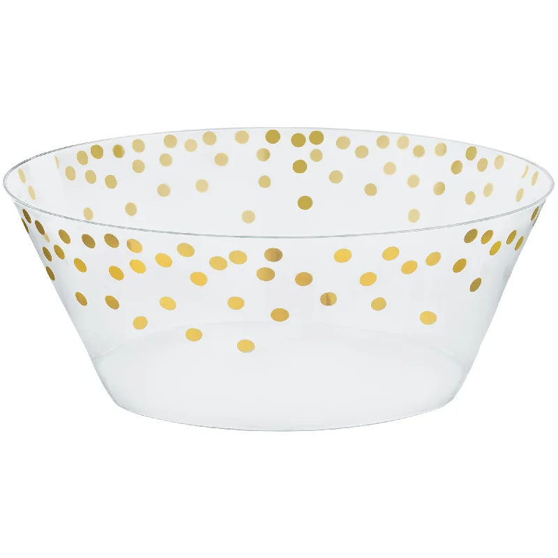 dinnerware set for sophisticated gatherings-Gold PET Plastic Small Serving Bowl, 6.1 Inches, 1 Count