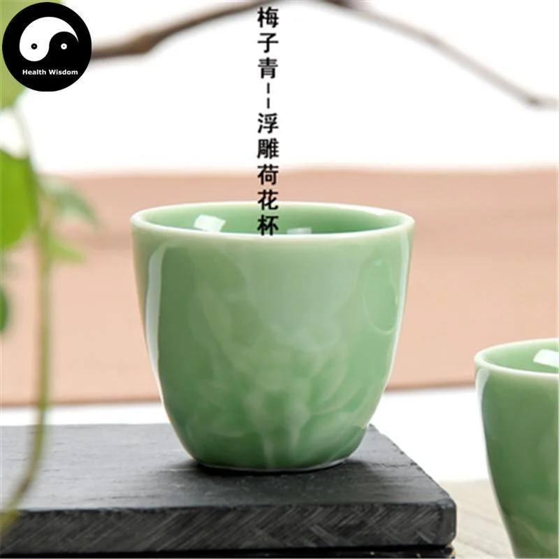 large travel mugs with handles for coffee-Celadon Ceramic Tea Cups 2pcs