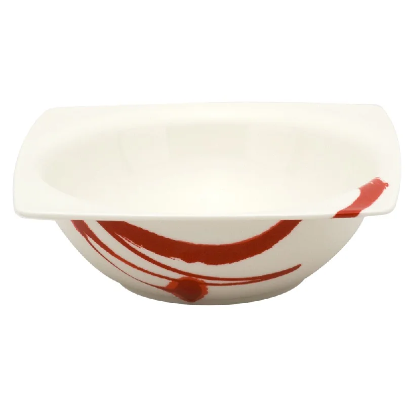 dinnerware set for stylish dinner parties-Paint It Red Square Cereal Bowl 6" 10oz (Set of 6)