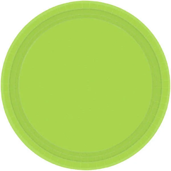 formal dinnerware set with salad plates-PAPER PLATE KIWI  GREEN   6.75"   20CNT