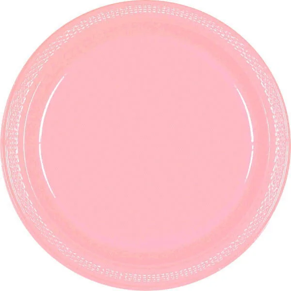 disposable dinnerware for casual parties-PLATE - NEW PINK 10 1/4" PLASTIC 20 CT/PKG