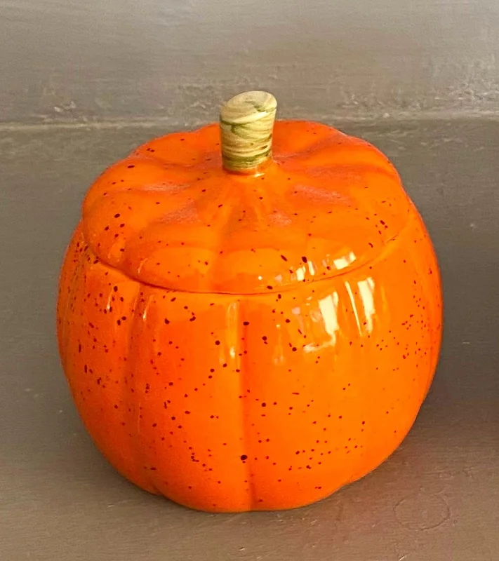 dinnerware for family reunions and holidays-Orange pumpkin pot small.