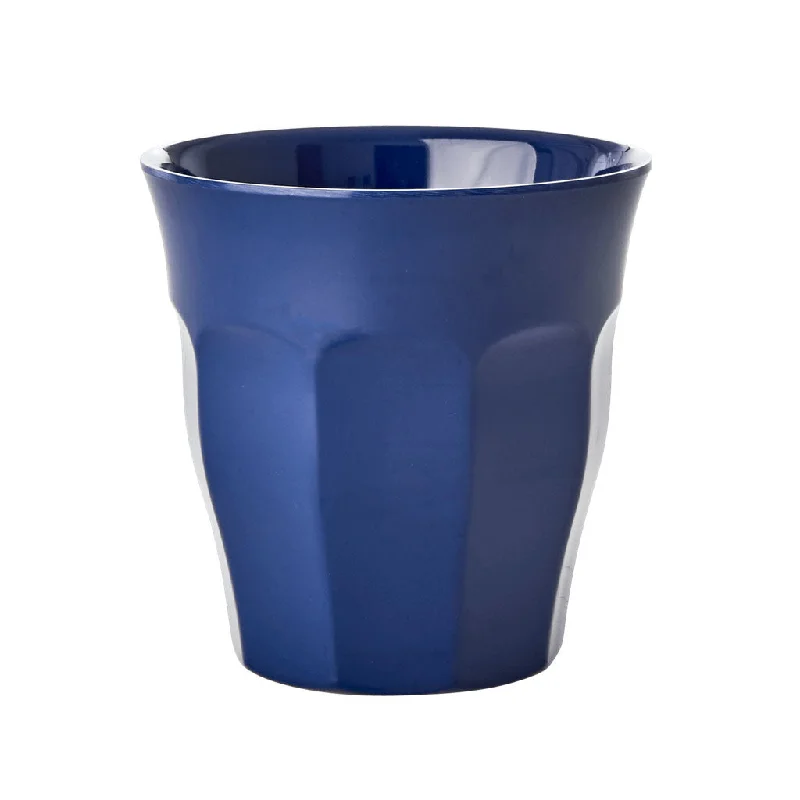 thermal mugs with handles for outdoor activities-Rice DK Melamine Cup in Navy Blue - Medium