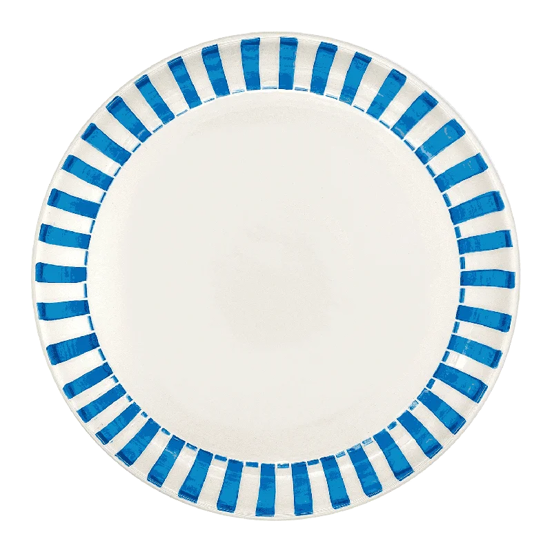 luxury dinner plates with floral prints-Light Blue Stripes Charger Plate