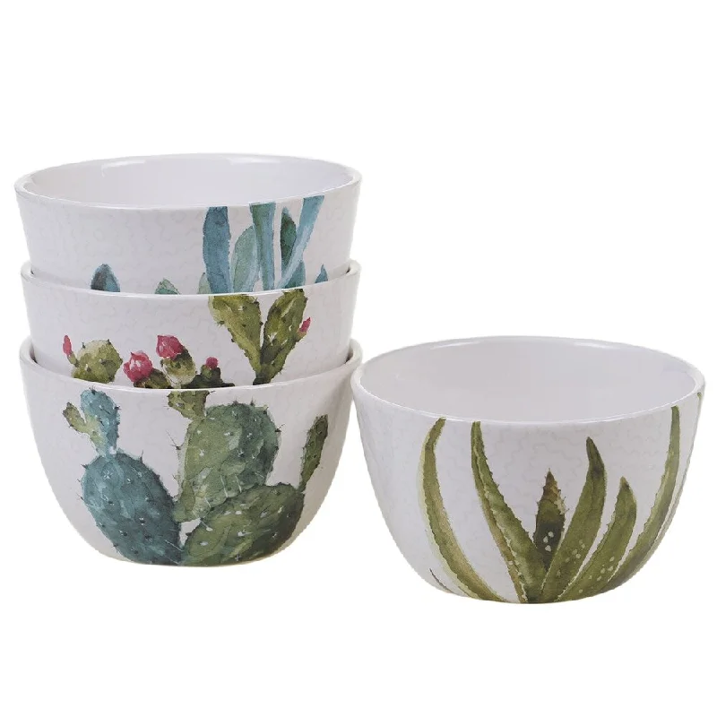 unbreakable dinnerware for kids-Certified International Cactus Verde 5.5-inch Ice Cream Bowls (Set of 4)