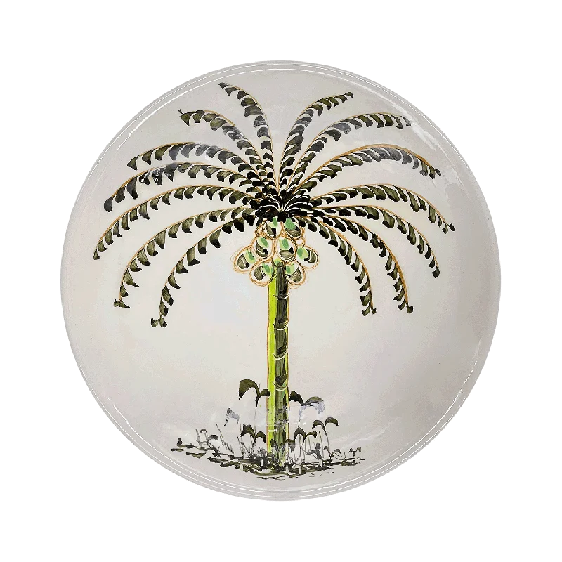 elegant dinner plates with gold details-Palm Dinner Plate