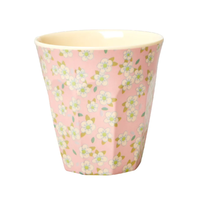 large mugs for morning tea-Rice DK Melamine Cup with Small Flower Print - Soft Pink - Medium