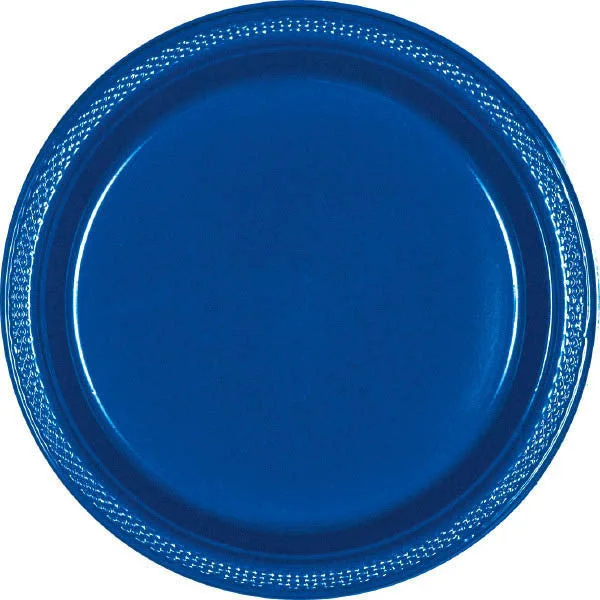 unique porcelain dinner plates-PLASTIC PLATES - ROYAL BLUE   7"   20 COUNT