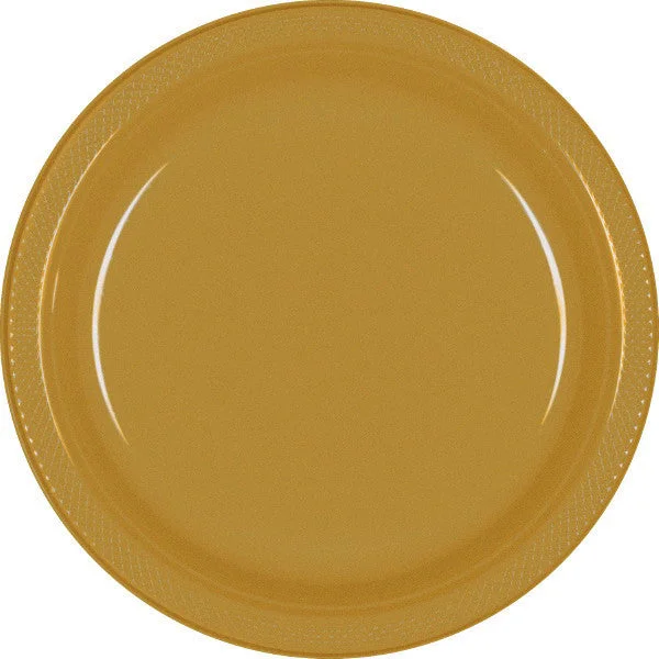 dinnerware set for family-style meals-PLATE - GOLD SPARKLE 10 1/4" PLASTIC 20 CT/PKG