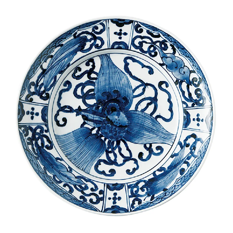 eco-friendly dinner plates for hosting-Takarazukushi Blue and White Dinner Plate