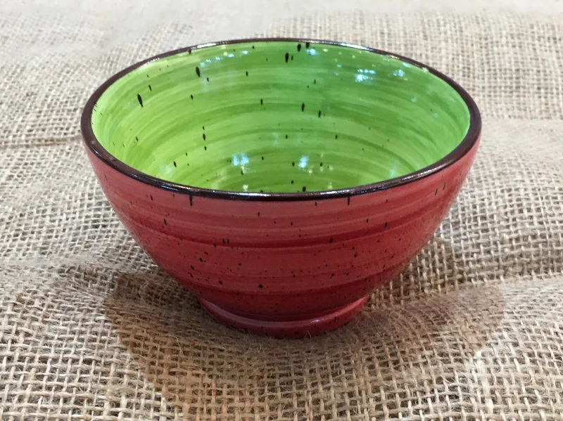 dinnerware for modern kitchens-Red & ISPR green PK 2 bowl in size 2