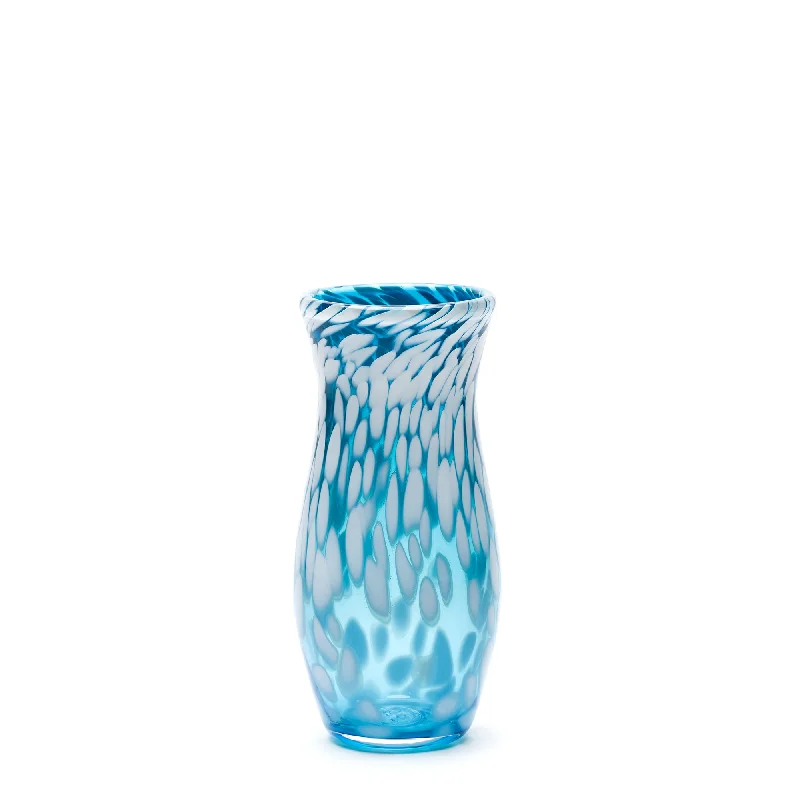 Large vases for outdoor wedding floral displays -Aqua/White Spotted Vase